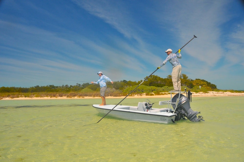 Hell's Bay Boatworks technical poling skiff fishing boat