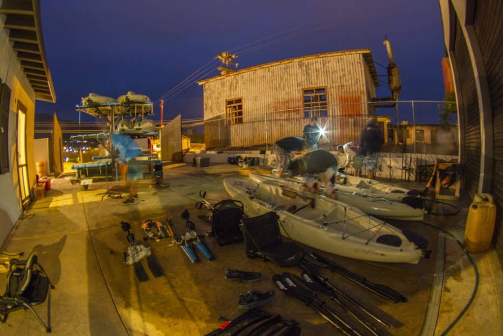 Cedros Kayak Fishing compound in the evening