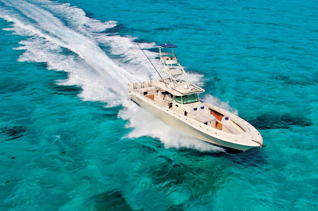 HydraSports Custom 5300 Sueños center console sportfishing boat aerial