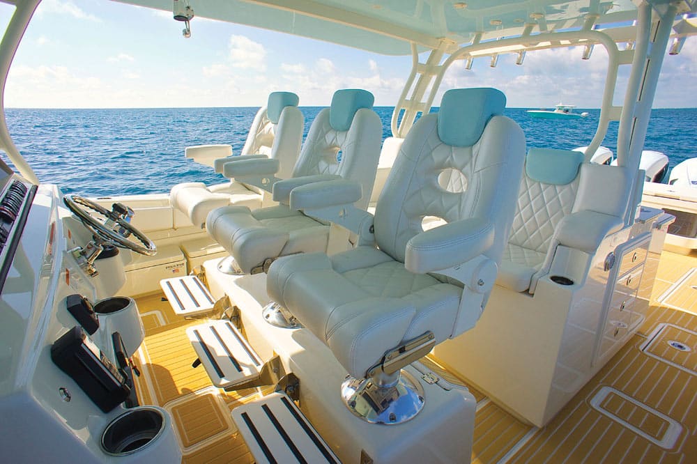 HydraSports Custom 53 Suenos center-console saltwater fishing boat helm seating