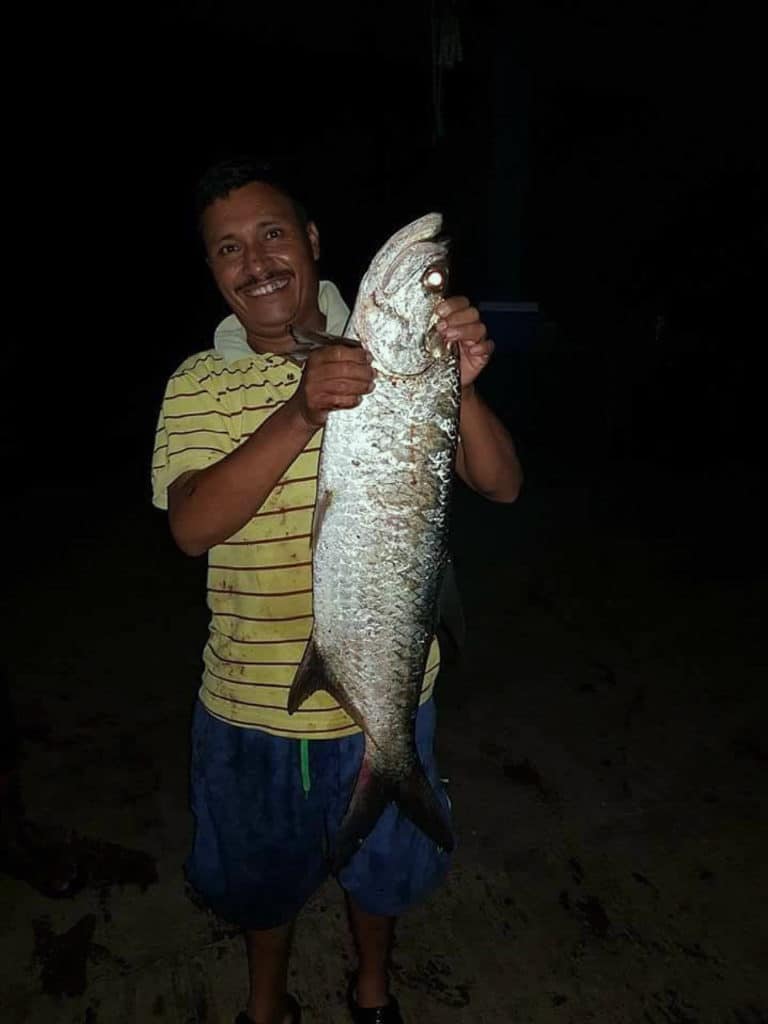 A small Atlantic tarpon caught off El Salvador