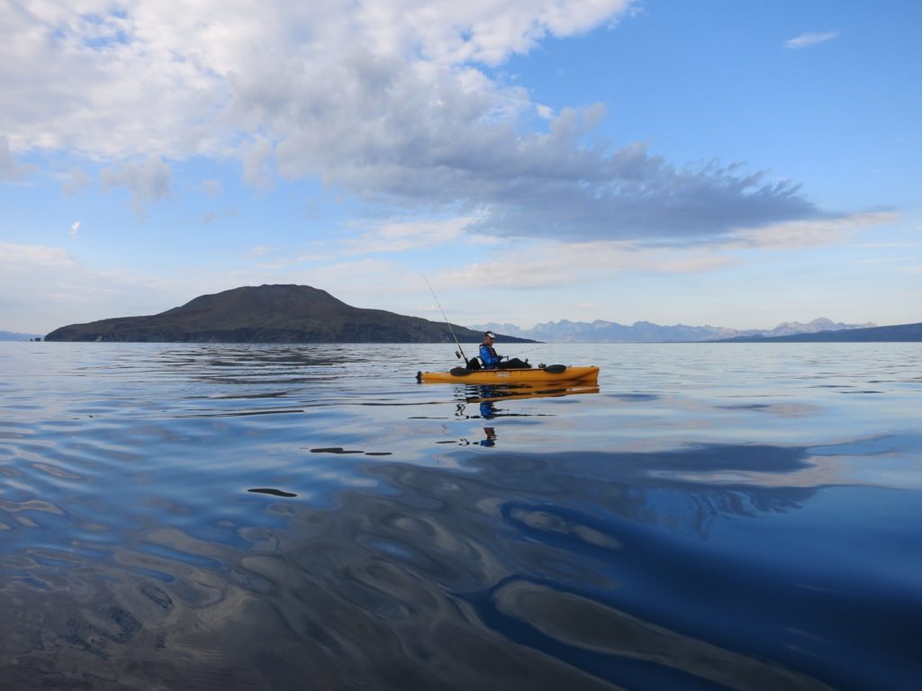 saltwater fisherman kayak fishing Baja’s Central Sea of Cortez