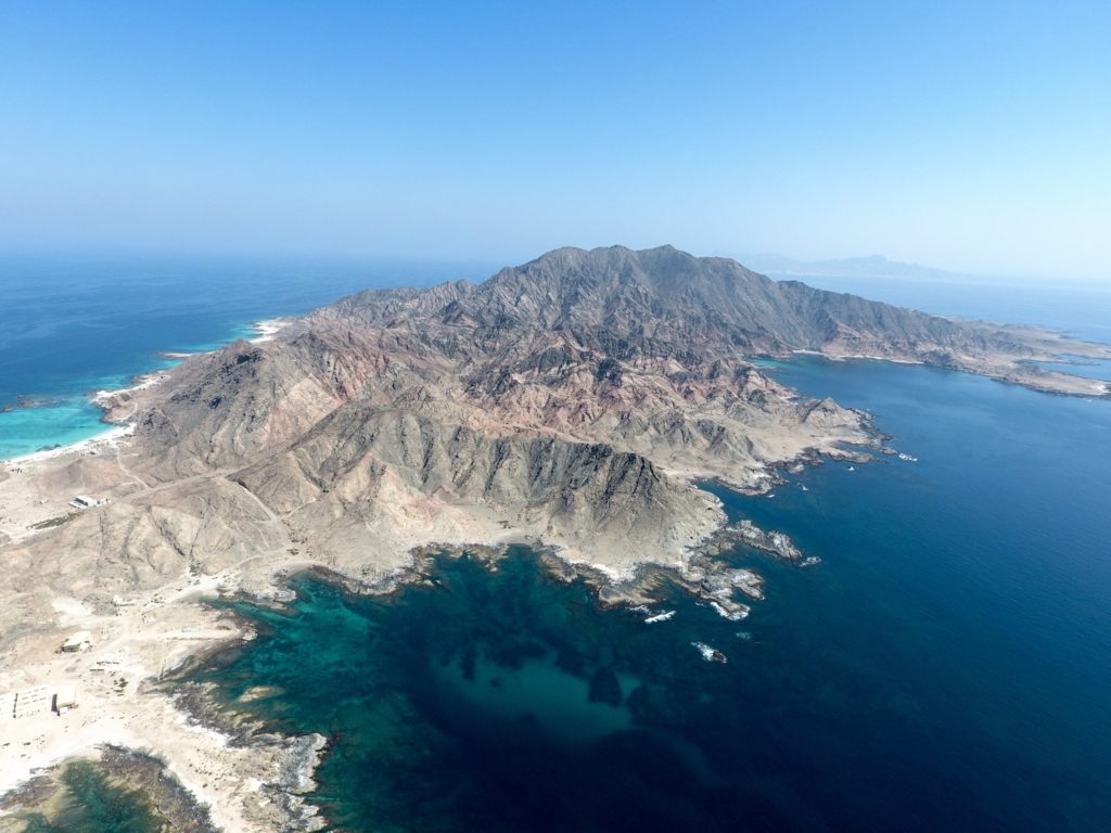 Deep blue Indian Ocean around southern Oman