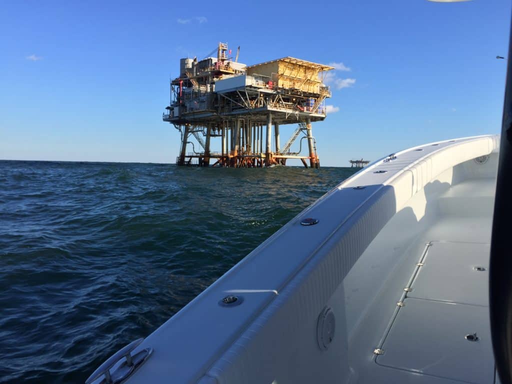 Wahoo fishing out of Venice, Lousiiana - deepwater oil rig