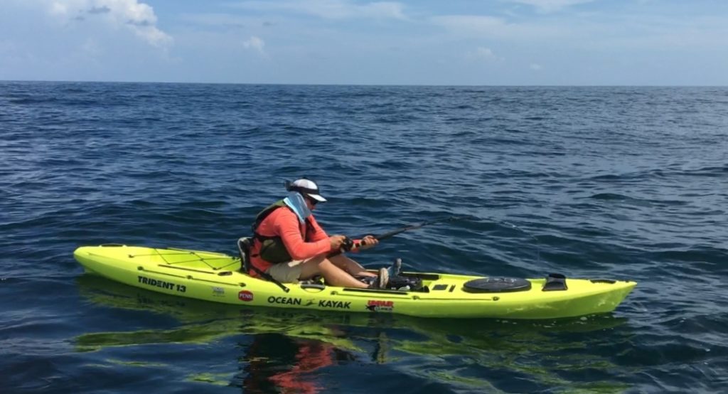 Chris Vecsey fights swordfish from kayak 70 miles out
