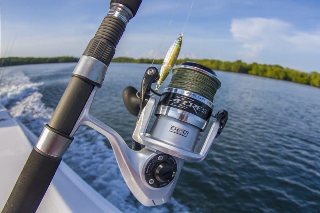 Costa Rica fishing - an Okuma spinning reel and jig