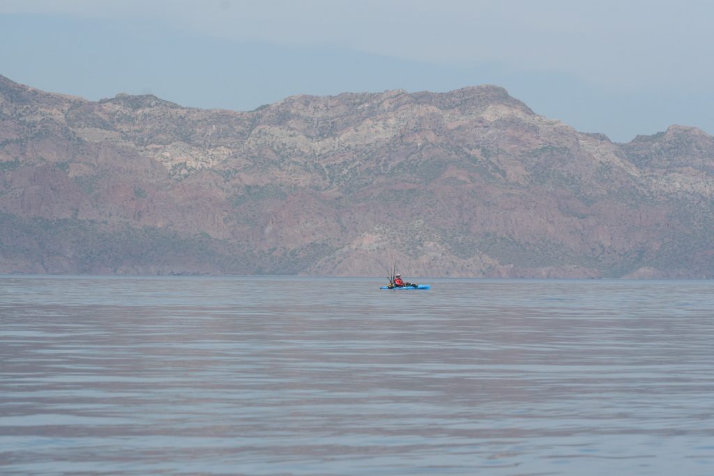 saltwater fisherman kayak fishing Baja’s Central Sea of Cortez