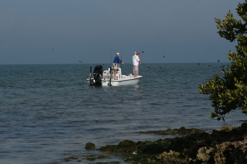 Anglers sight-fish near Islamorada, Florida Keys