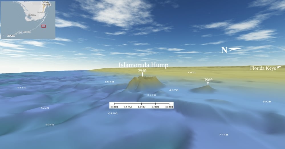 3D contour map of the Islamorada Hump