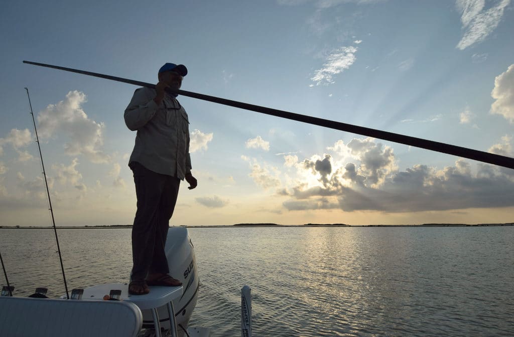 Capt. Jaime Lopez Poling Laguna Madre