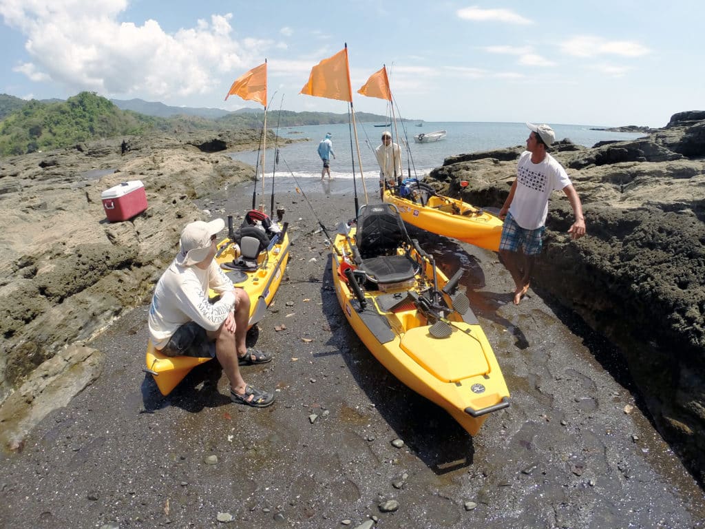 Kayak anglers planning for a safe fishing trip