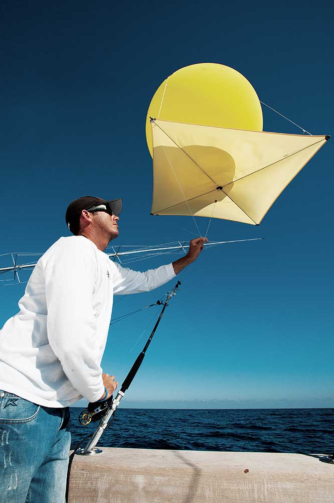 flying kite with balloon