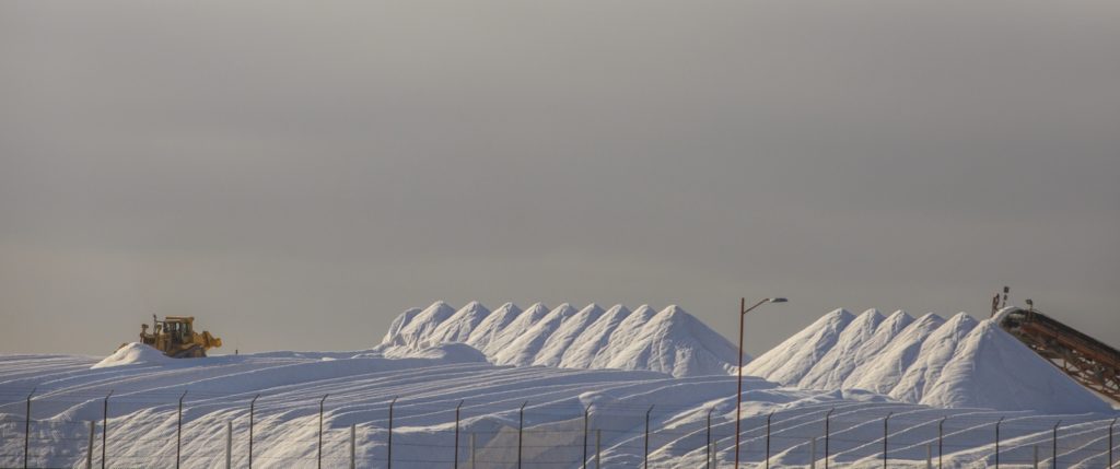 Mountains of white salt, Cedros Island