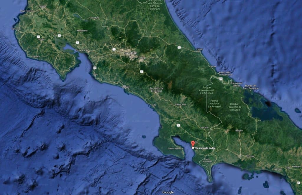 Costa Rica fishing - locator map