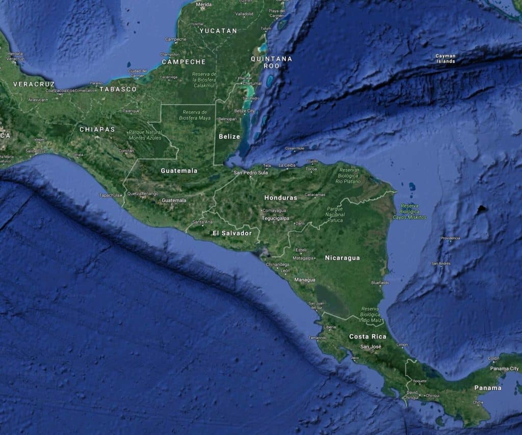Map showing location of El Salvador