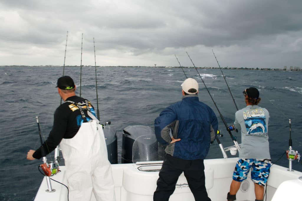 kite-fishing in rough seas