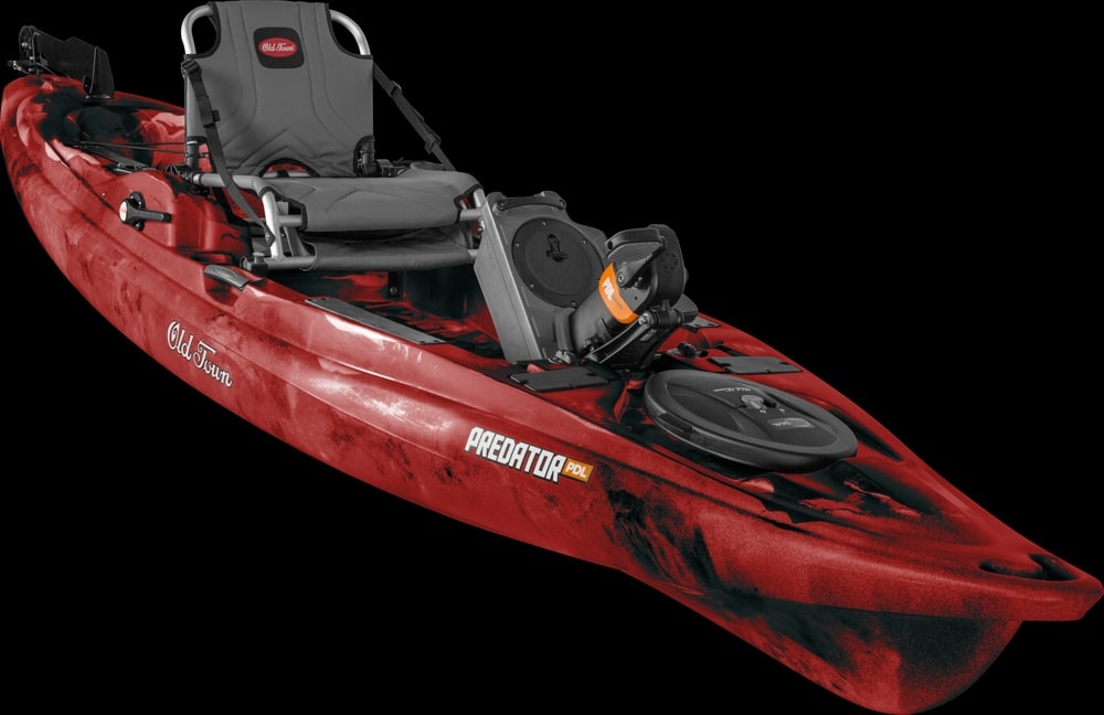 Old Town's Predator provides a stable platform on whichi anglers can pedal rather than paddle