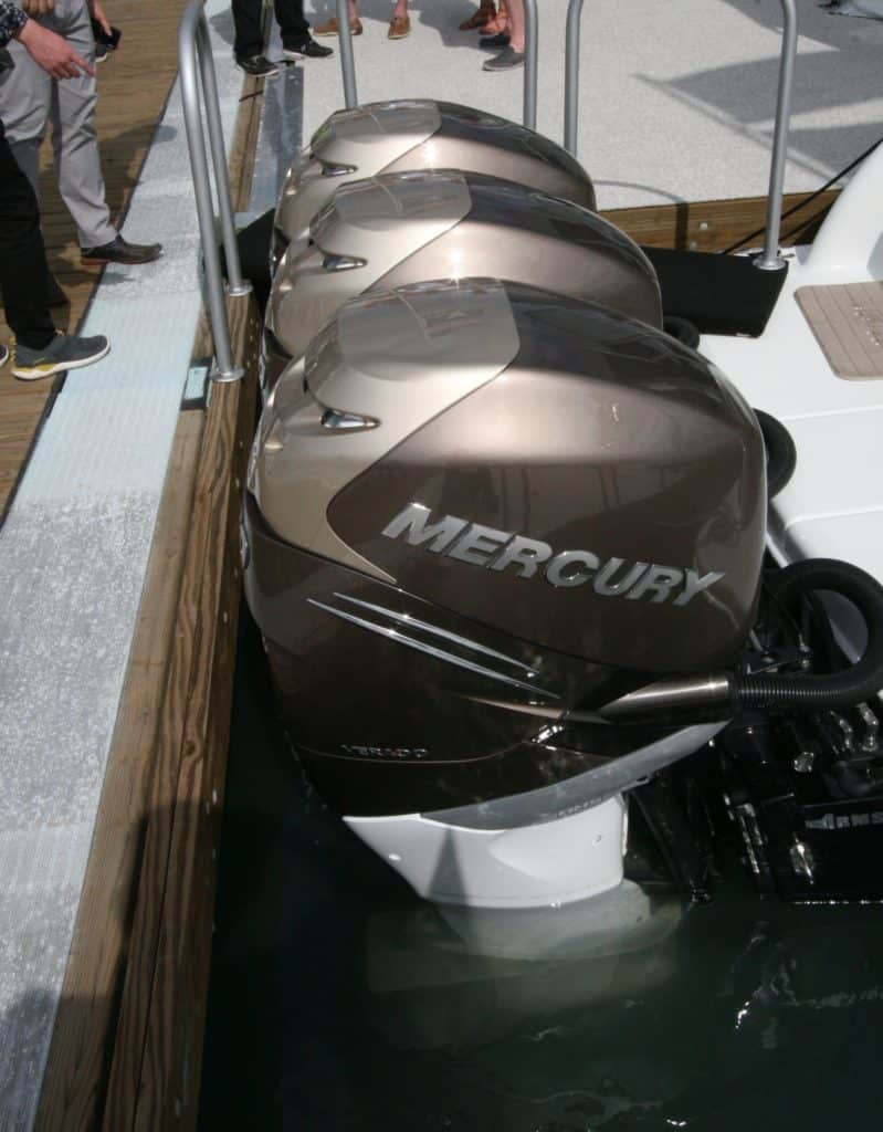 Trio of Merc Verado 350 outboard engines