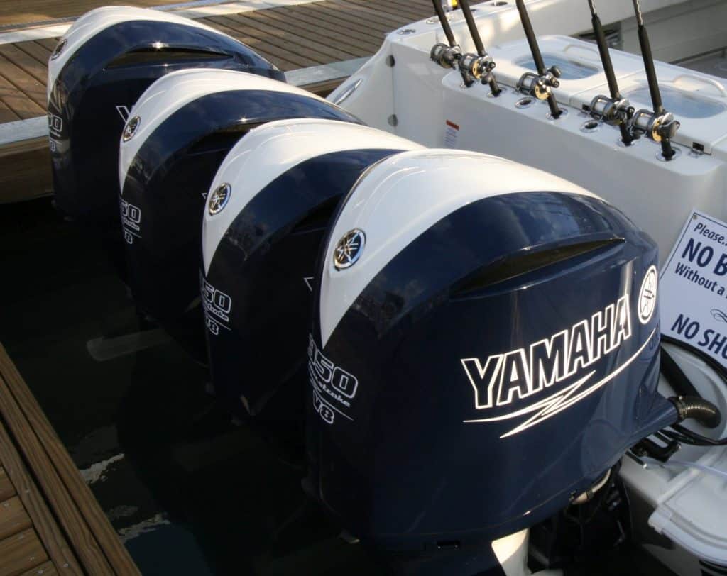 Quad of Yamaha 350 outboards