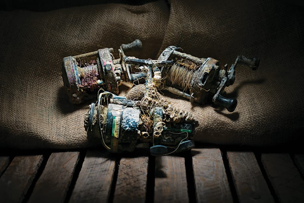 corroded fishing reels