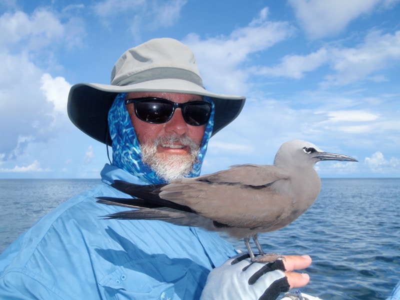 bird on man's hand