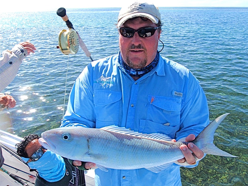 Seychelles milkfish grin and grab