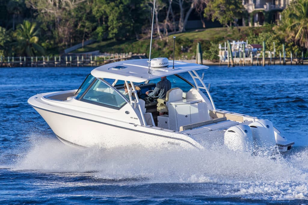 Pursuit 295 Dual Console Fishing Boat Running