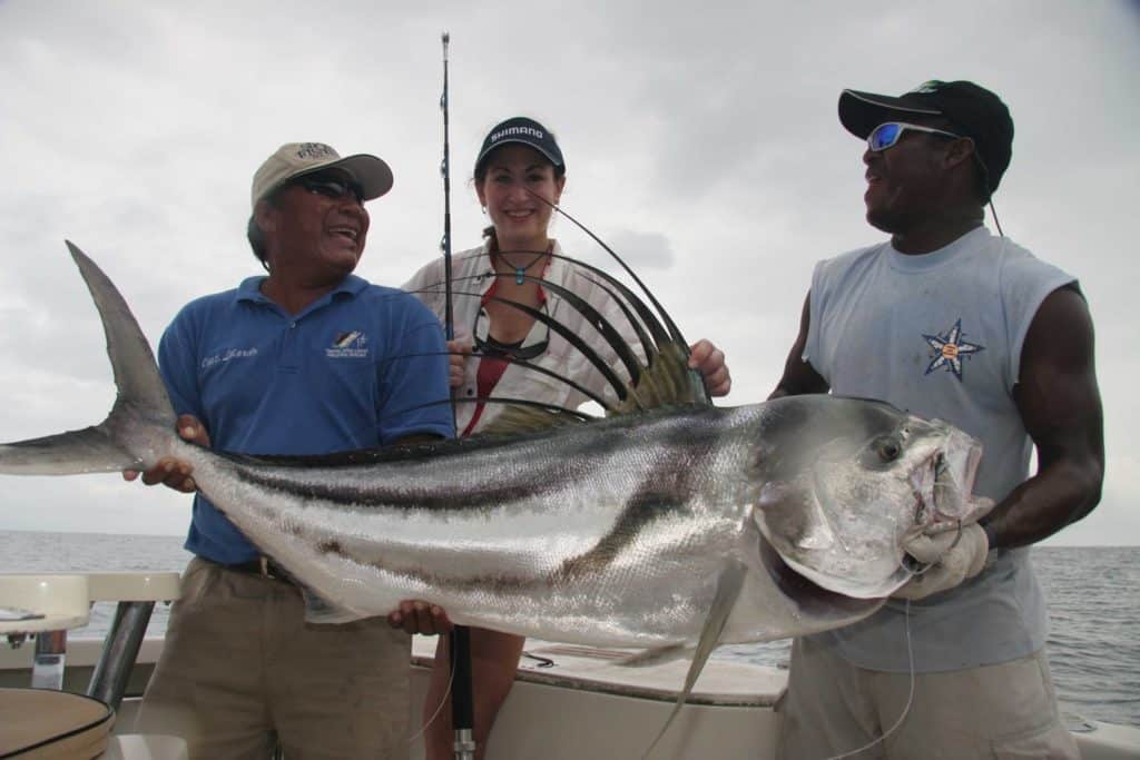 Gigantic roosterfish caught near Pinas Bay, Panama