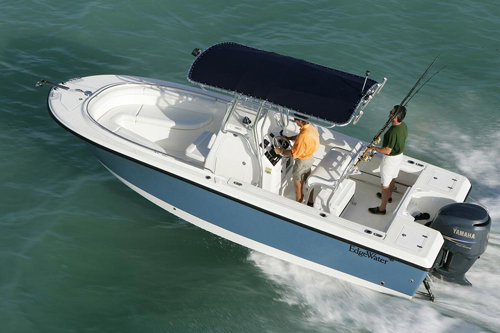 Edgewater 225 CC center console fishing boat T-top