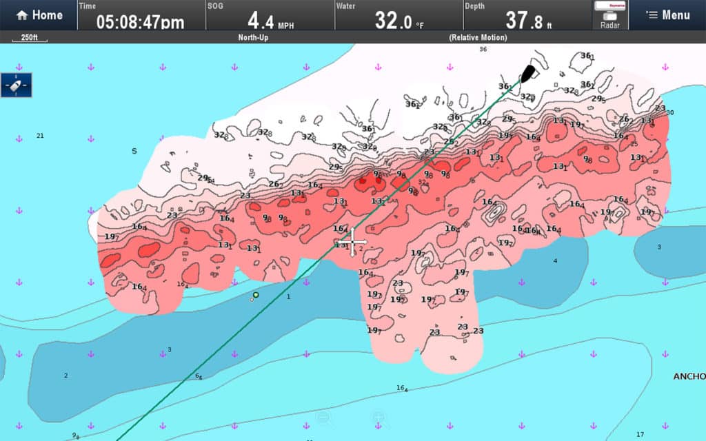 Raymarine with Navionics Overlay