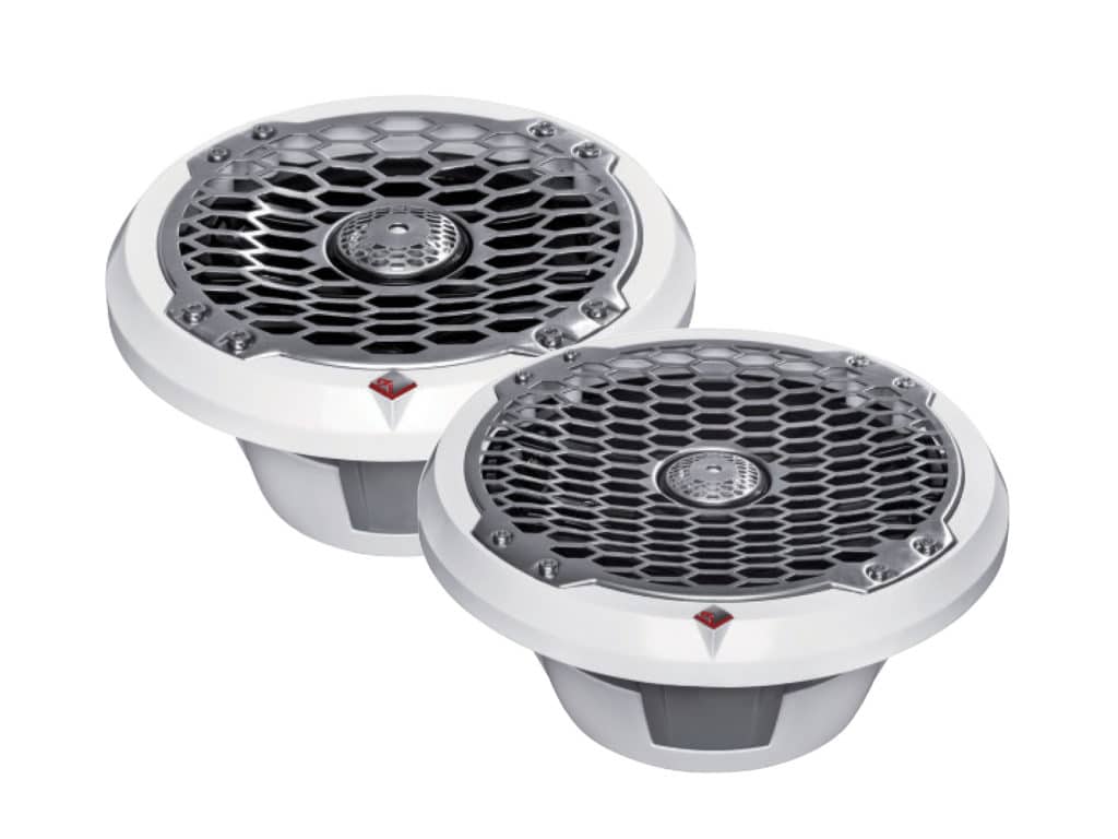 Rockford Fosgate coaxial speakers for offshore saltwater fishing boat