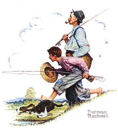 Rockwell fishing art