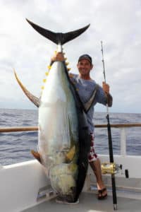 biggest yellowfin tuna fishing record rod and reel