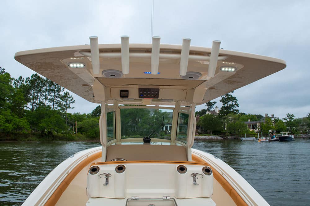 Scout Boats high-tech hardtop aft center console fishing boat