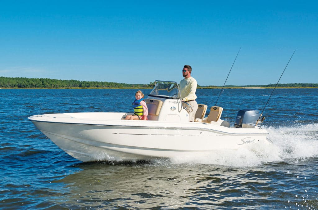 Scout 175 Sportfish cruising inshore