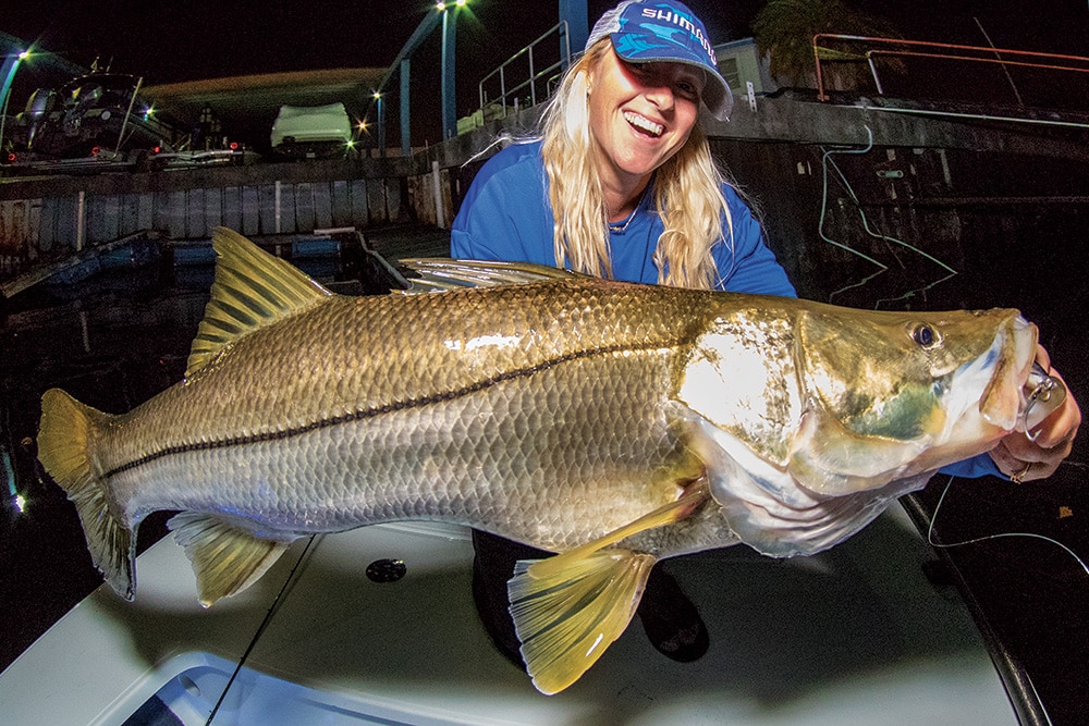 giant snook caught fishing in South Florida