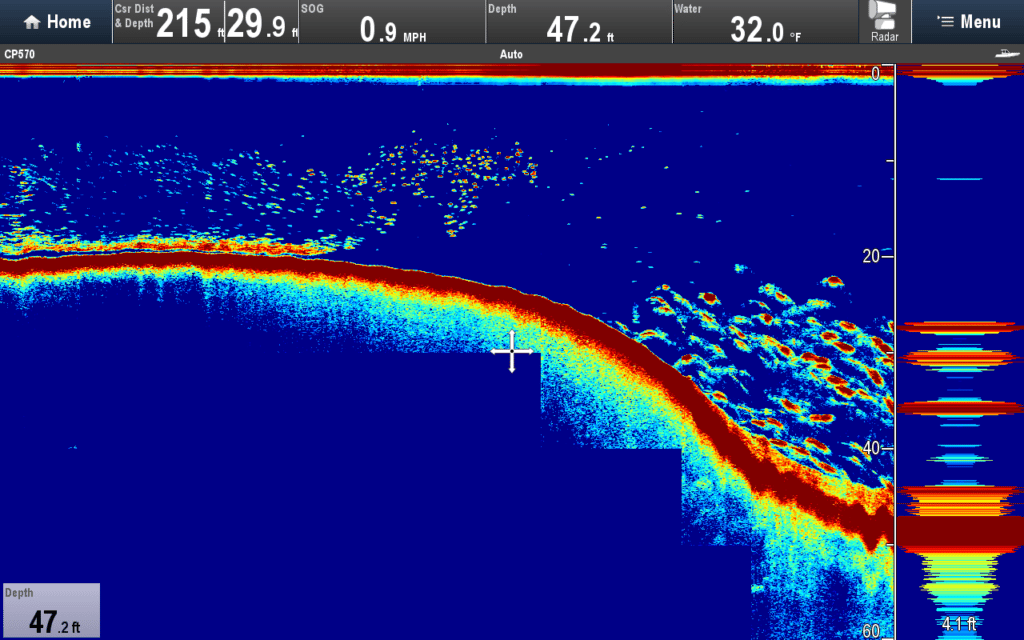 Raymarine CP570/R599 CHIRP Sounder Screenshots