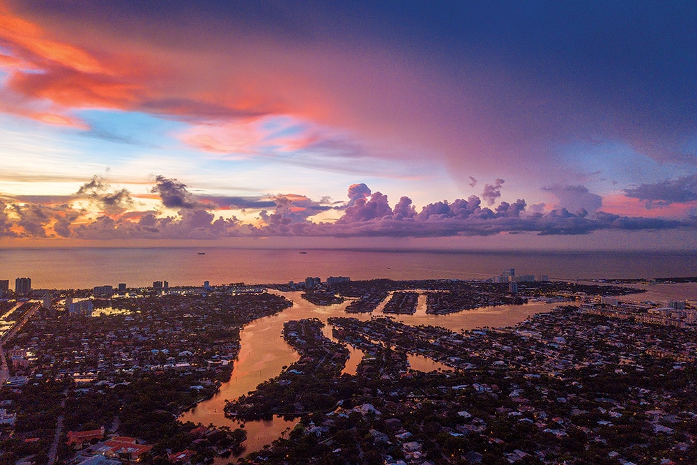 South Florida intracoastal waterways aerial drone photo