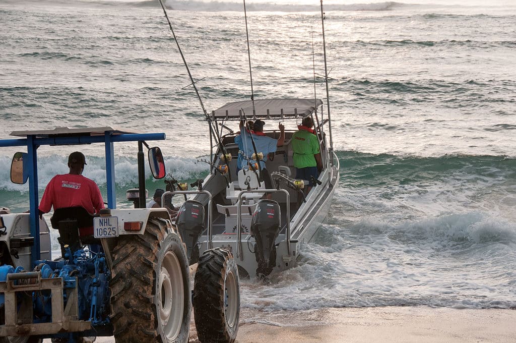 South African Ski Boat Beach Launch