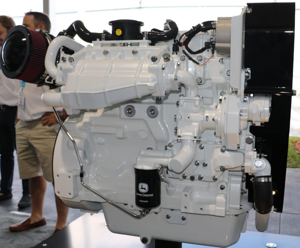 John Deere's new four-cylinder diesel inboard.
