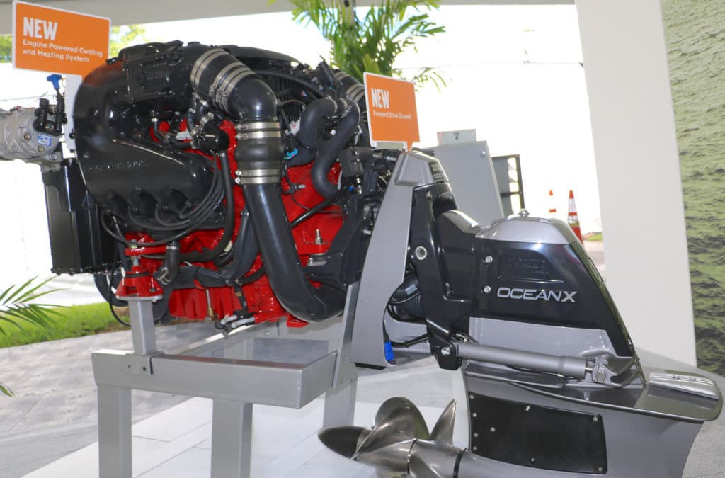 The Volvo Penta 6.2-liter gas V-8 is now available with the OceanX Forward Drive.