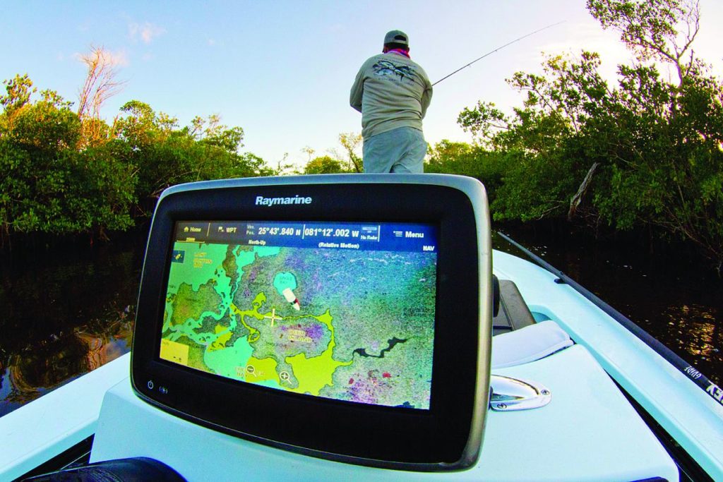 GPS navigation system fishing Everglades Florida