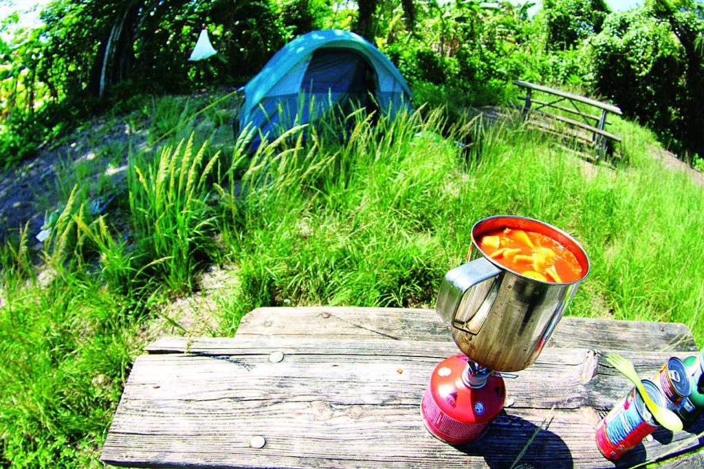 Campsite fishing Everglades Florida