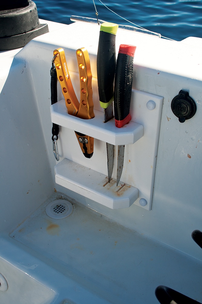 Fishing pliers knife boat rack