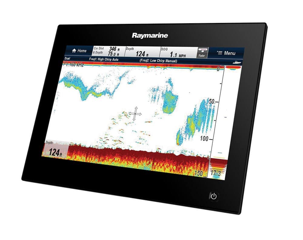 Raymarine fish finder unit with chirp technology