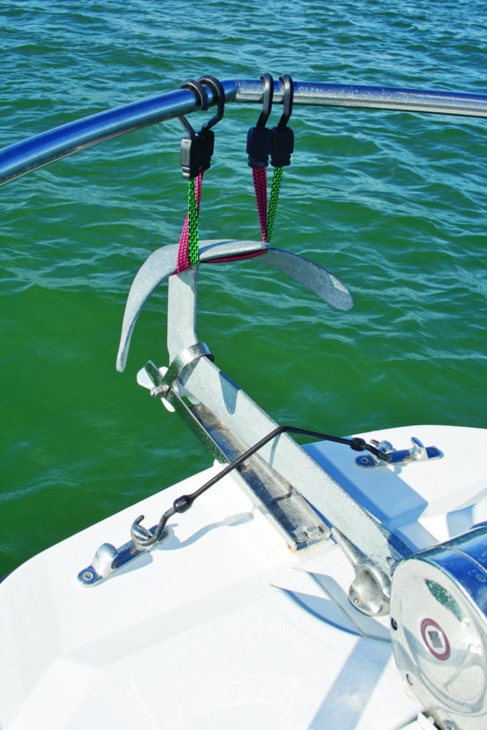 Upside-down flipped fishing boat anchor