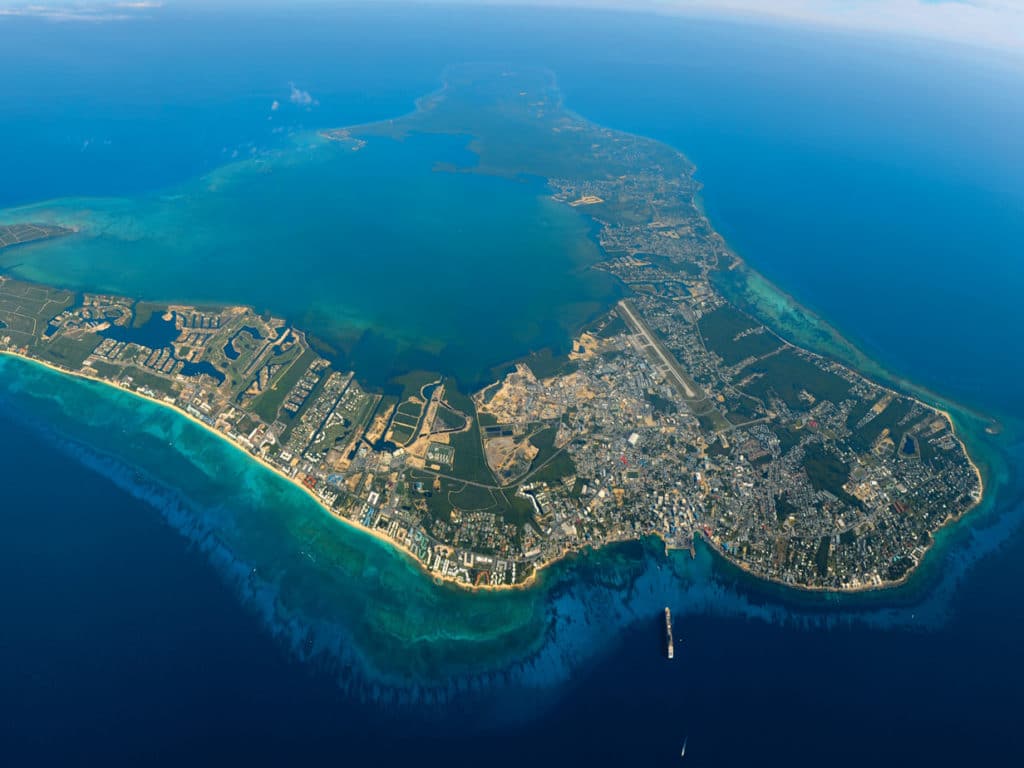 aerial view of Grand Cayman