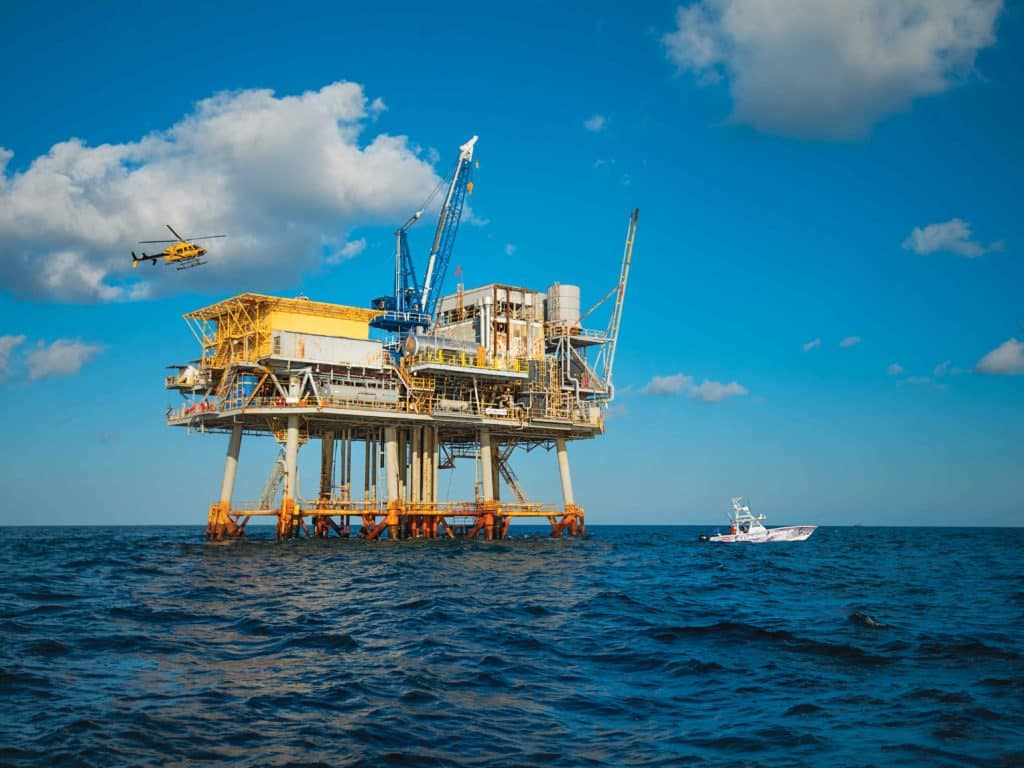 Gulf of Mexico offshore fishing oil rigs