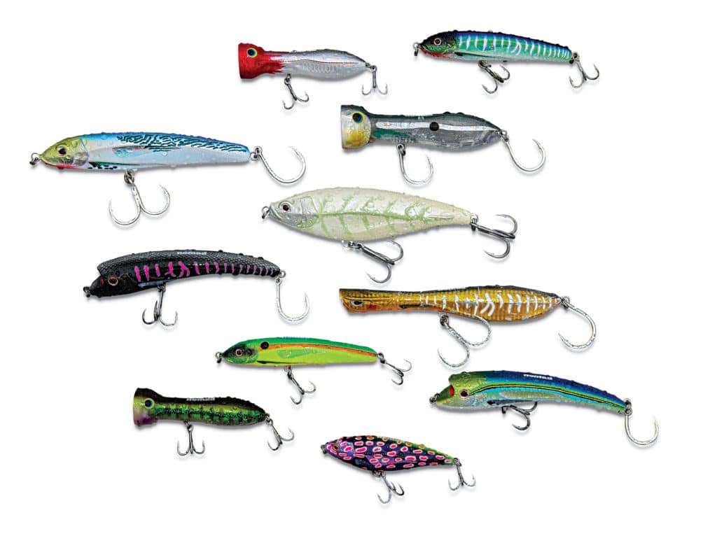 A collection of artificial baits