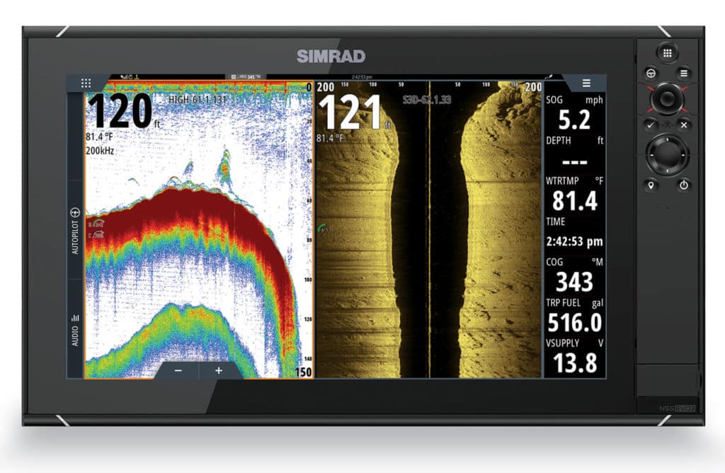 Simrad's multiple sonar types on screen helps catch more fish